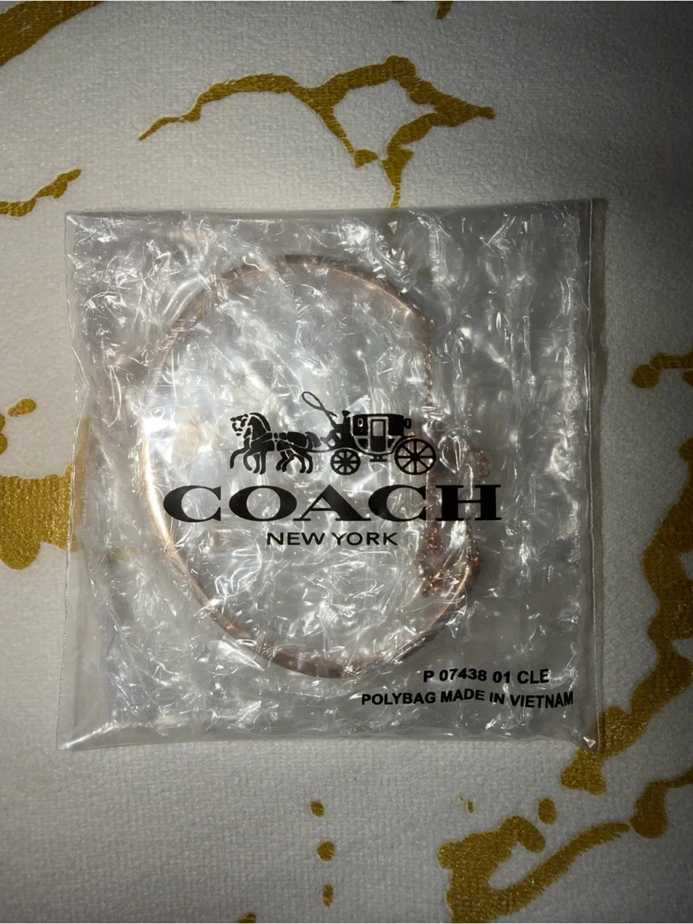 Coach Gold Tone Sliding Chain Bangle